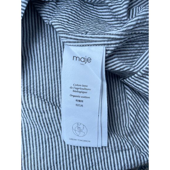 Maje Lalite Striped Lace Trim Top Tunic Blouse – Size 1 (Small) - Picture 9 of 11